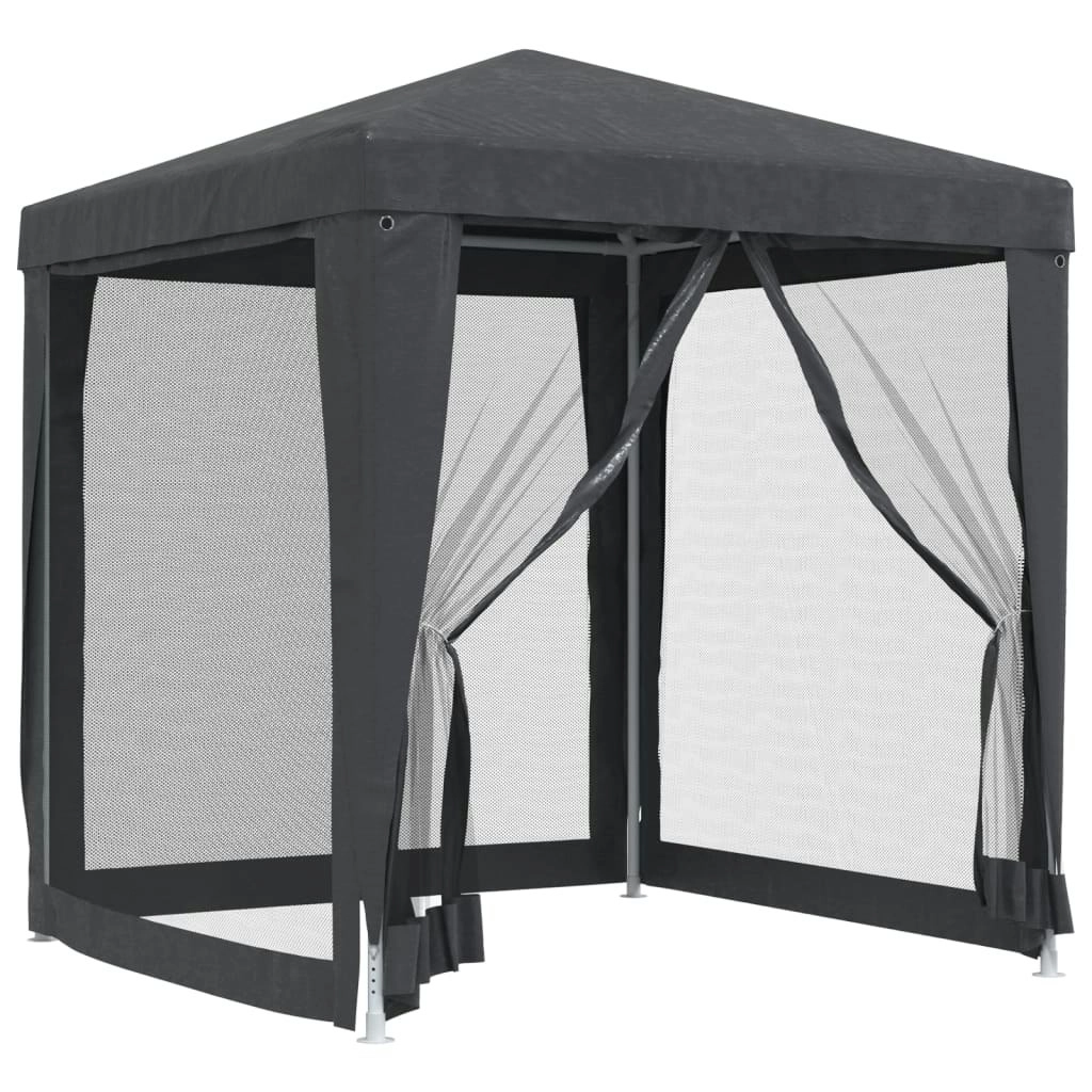 Party Tent with 4 Mesh Sidewalls Anthracite 2x2 m HDPE 319219