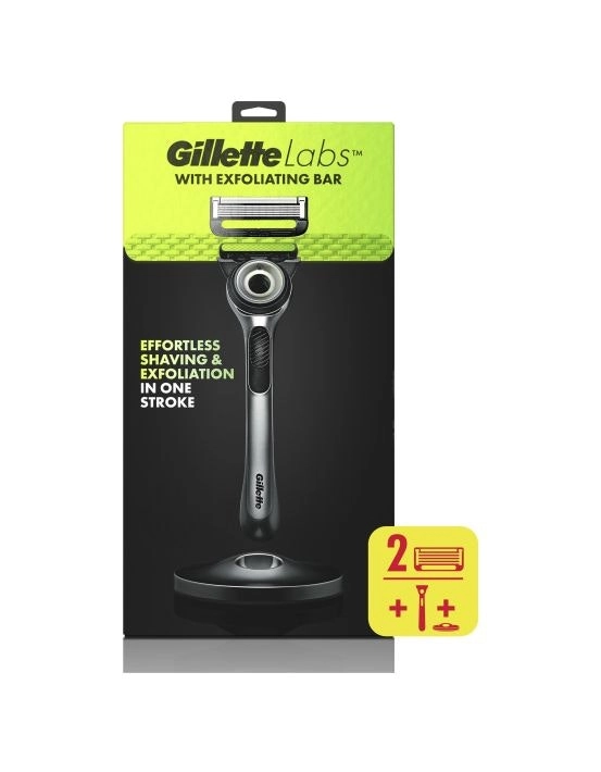 Gillette Labs Exfoliating Razor with Magnetic Stand + 2 Blade Refills