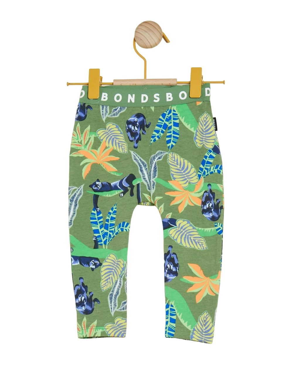 Bonds Kids Boys Girls Leggings Bottoms Green Panther