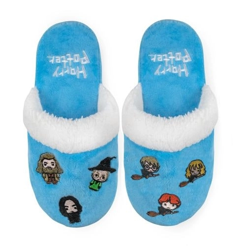 3 x Kids Boys Girls Harry Potter & Friends Hogwarts Kawaii Slippers Light Blue