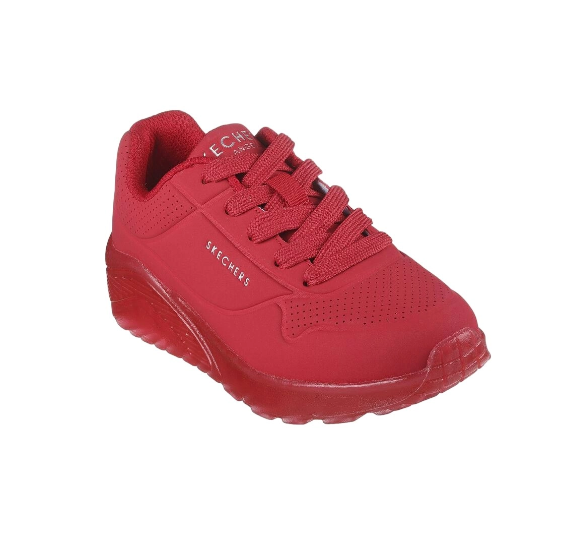 Kids Skechers Uno Ice Red Comfy Unisex Running Shoe