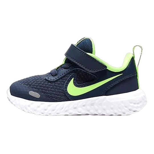 Kids Nike Revolution 5 Tdv Midnight Navy/ Ghost Green Shoes