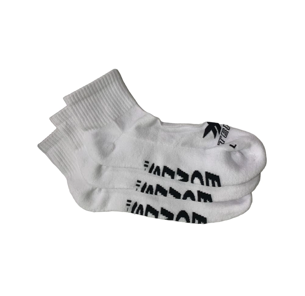 12 Pairs X Bonds Mens X-Temp Quarter Crew Socks White With Black