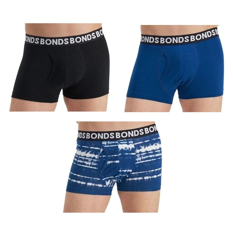 6 x Mens Bonds Everyday Trunks Underwear Blue / Black