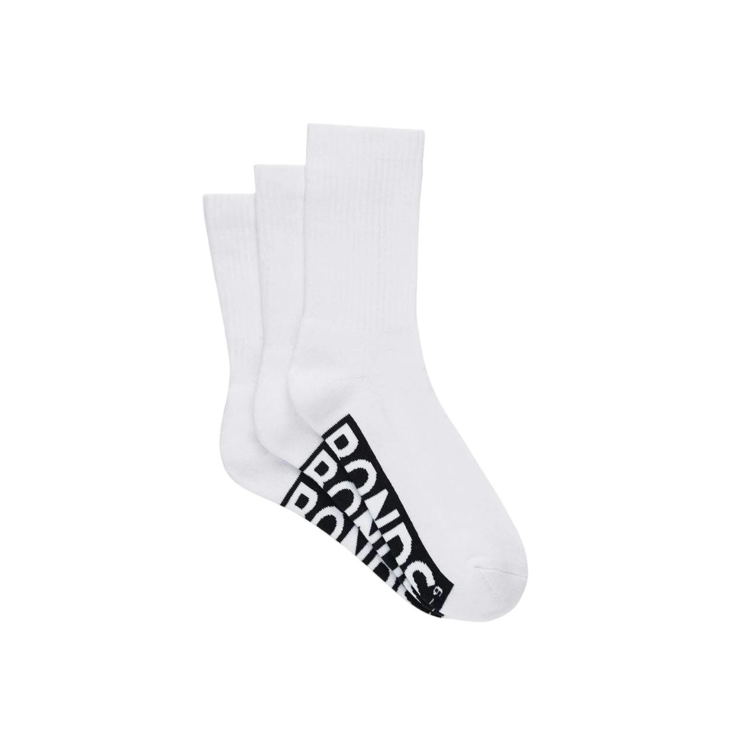 15 X Bonds Mens Logo Comfy Cushioned Crew White Socks