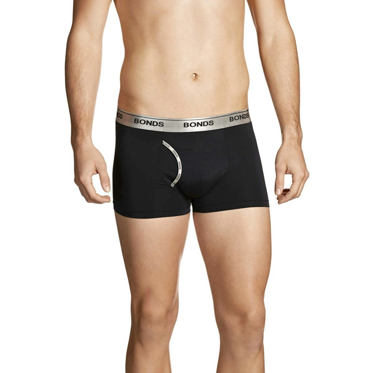 Bonds Microfibre Guyfront Trunk Mens Underwear Trunks Black Metallic