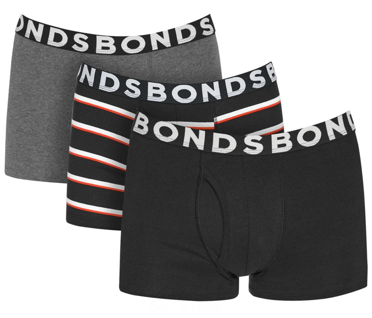 3 x Bonds Mens Everyday Trunks - Black