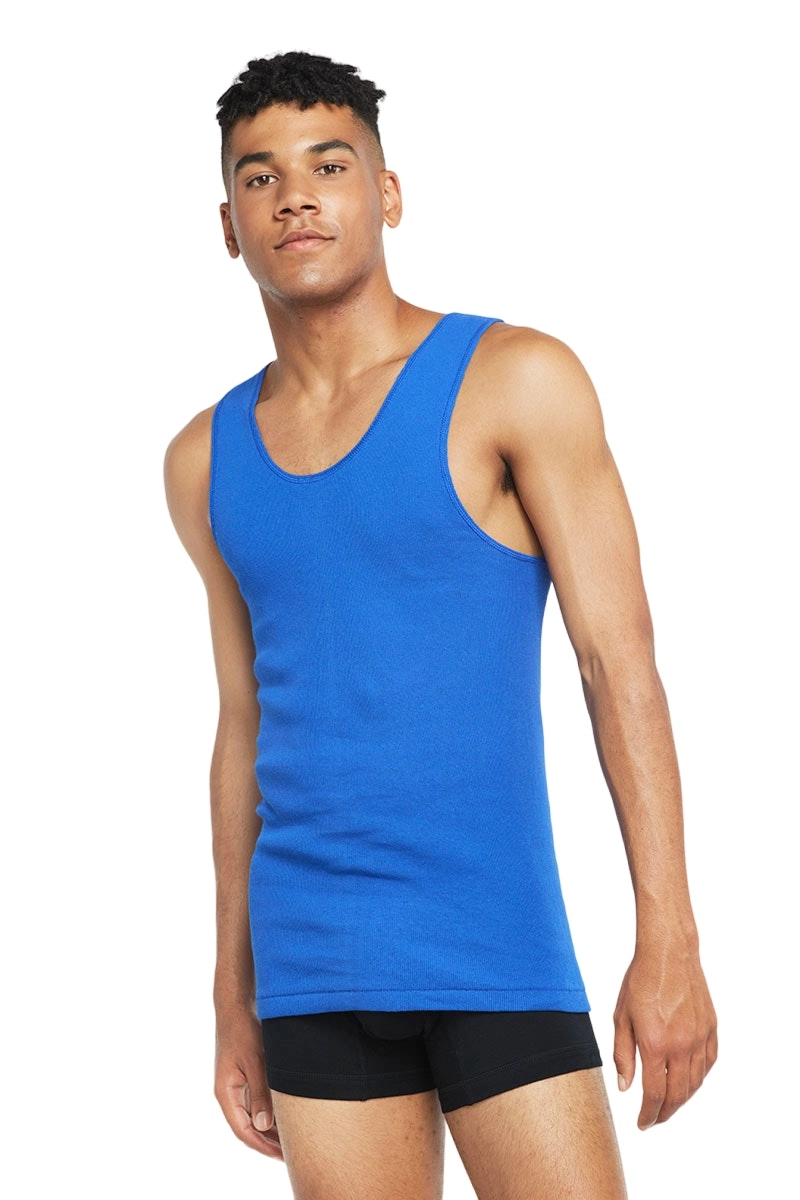 Bonds X-Temp Blue Mens Chesty Cotton Plain Singlet Vest Tank Top