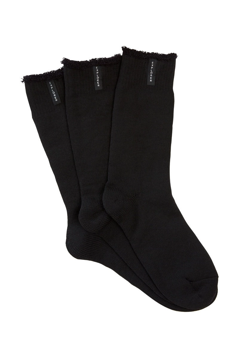 9 x Bonds Explorer Original Crew Wool Blend Socks Black