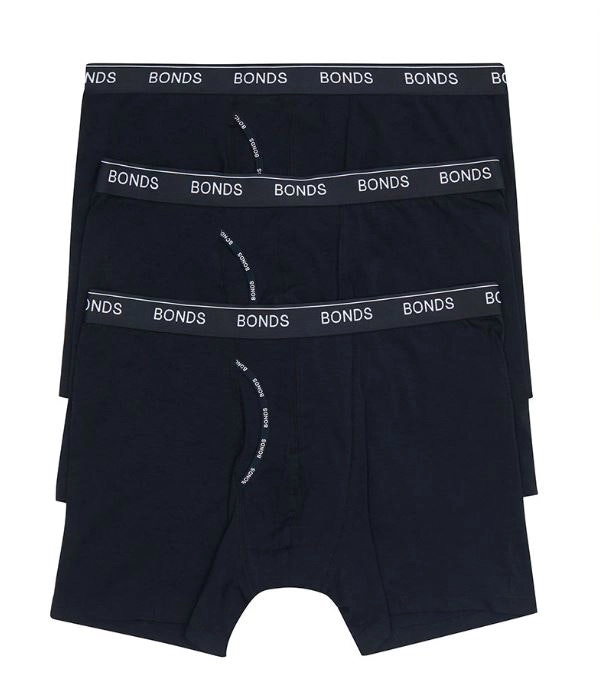 6 x Bonds Mens Guyfront Mid Trunk Underwear - Black