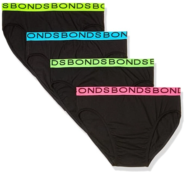 4 x Pairs Bonds Mens Hipster Briefs - Black Pk8