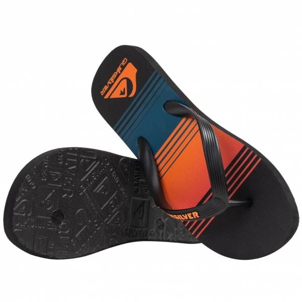 4 x Mens Quicksilver Black/ Orange/ Blue Skyline Java Flip Flops Thongs