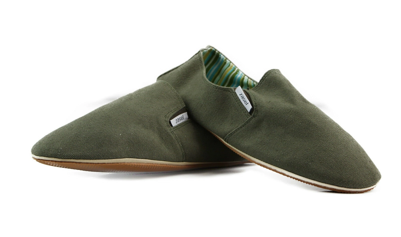 Zasel Mens Cotton Canvas Shoes - Army Green