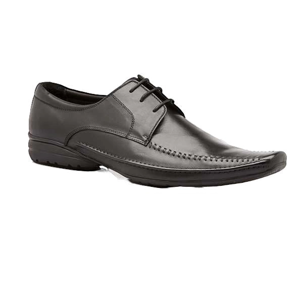 Mens Zasel Umaga Black Leather Lace Up Shoes