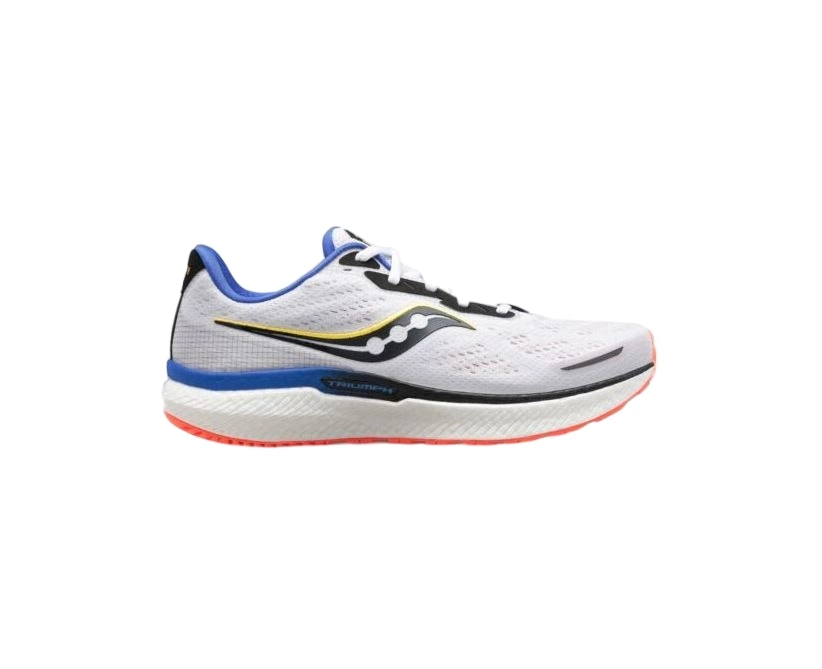 Mens Saucony Triumph 19 White/Black/Vizi Athletic Training Shoes