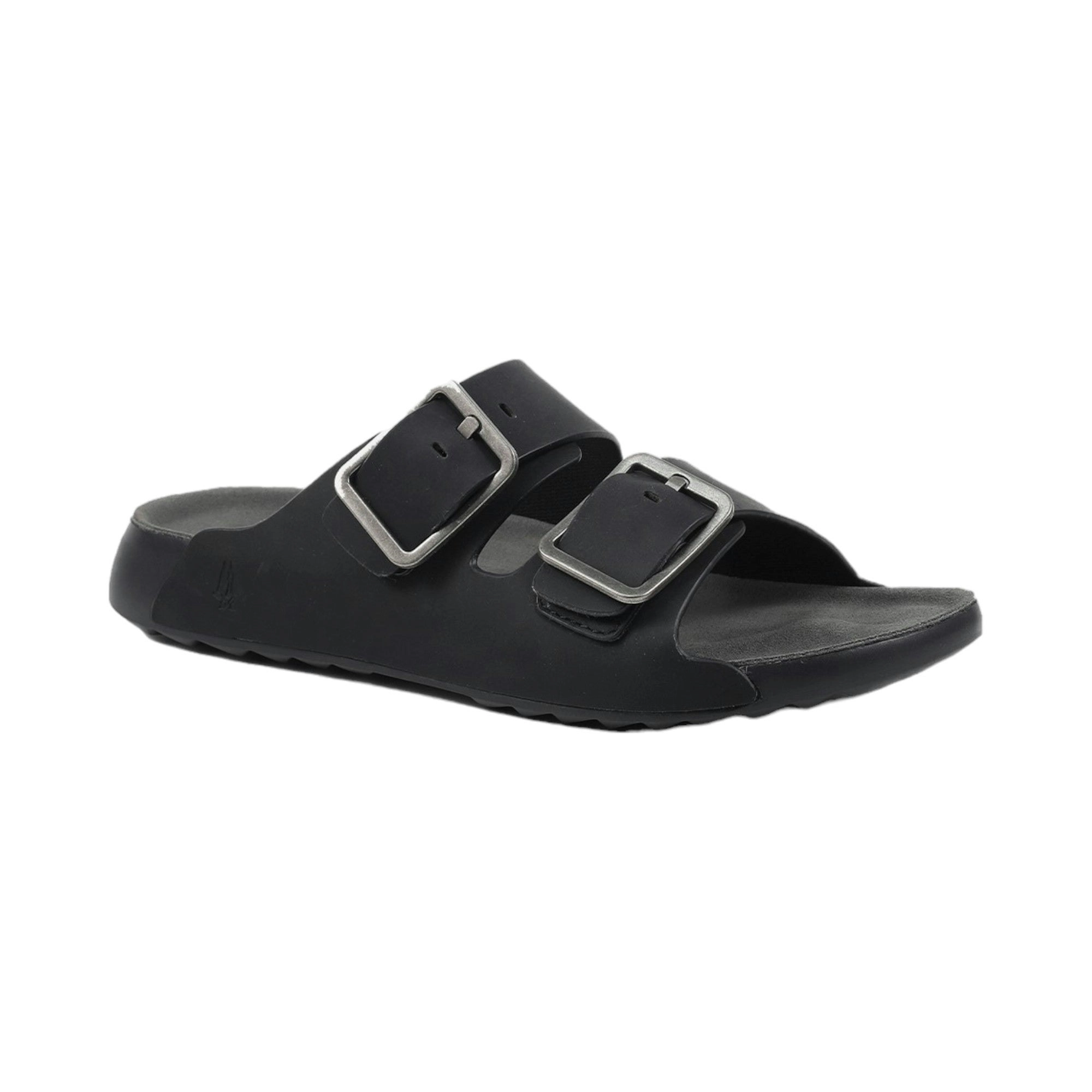 Hush Puppies Mens Black/ Grey Hoges Comfort Shoes Slide Sandals