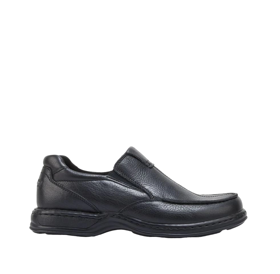 Mens Hush Puppies Sawyer 2 Black Leather Dress Formal Slip On Shoes