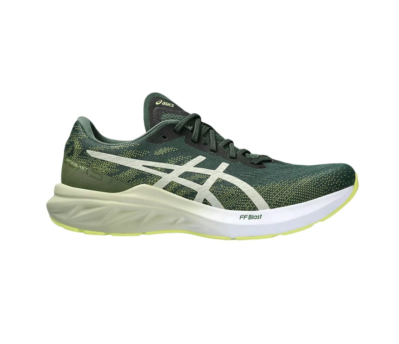 Mens Asics Dynablast 3 Rain Forest/ Dried Leaf Green Athletic Running Shoes