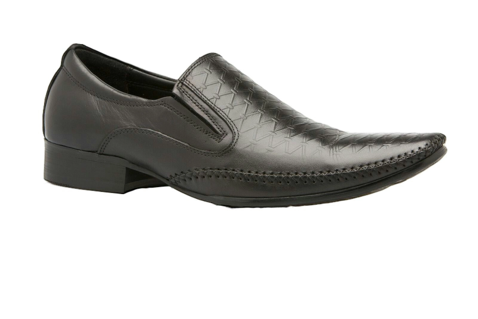 Mens Zasel Lish Dress Black Leather Loafers Formal Shoes