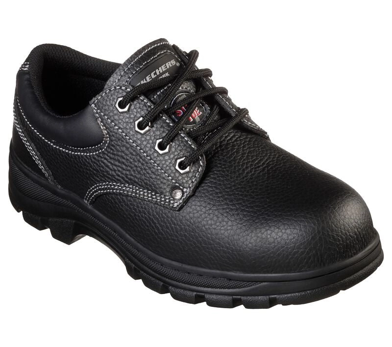 Mens Skechers Workshire - Tydfil Black Work Safety Lace Up Shoes