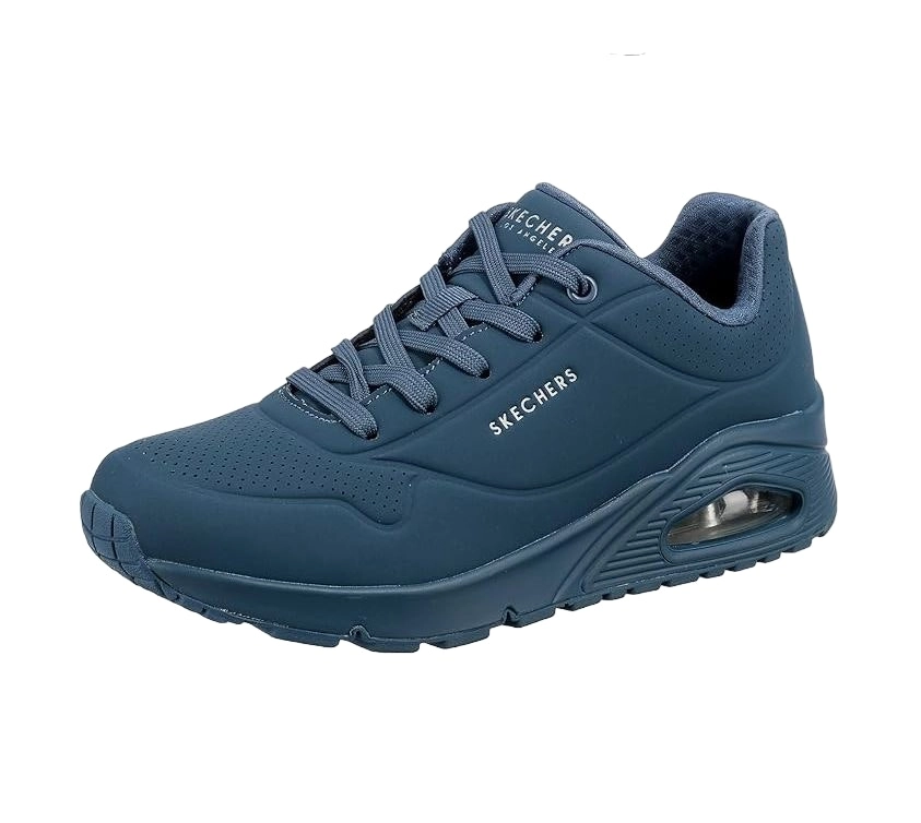 Mens Skechers Uno - Stand On Air Slate Blue Lace Up Sneaker Shoes