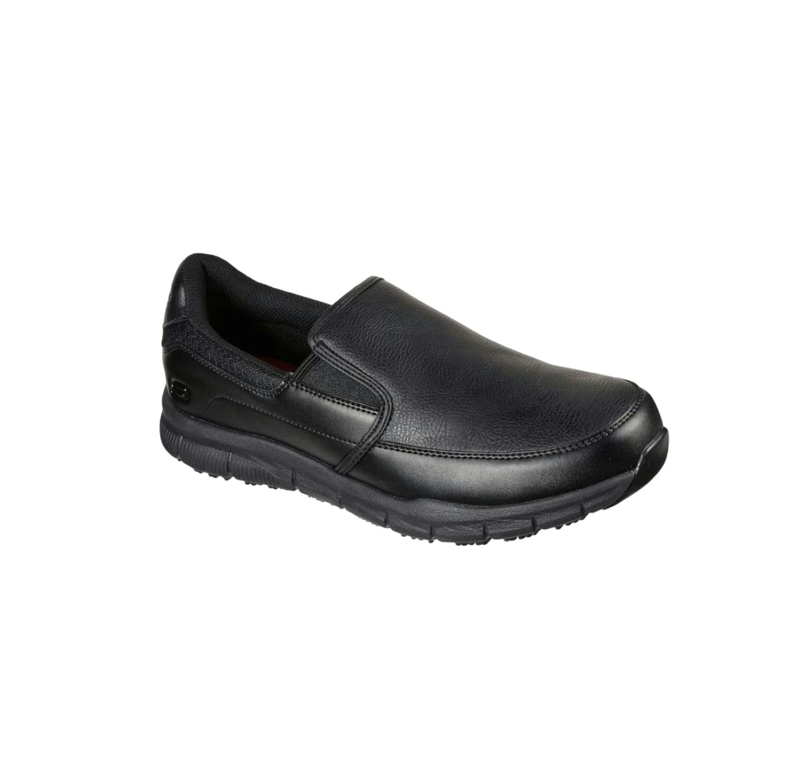 Mens Skechers Nampa Groton Slip Resistant Wide Fit Black Slip On Shoes