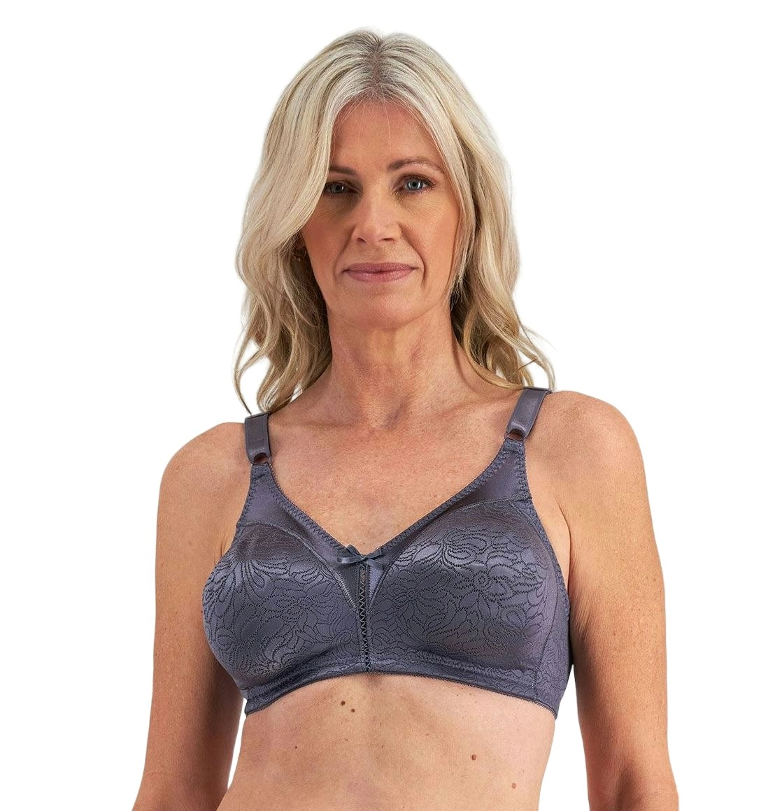 3 x Playtex Womens Non Contour Charcoal Classic Full Covrage Bra