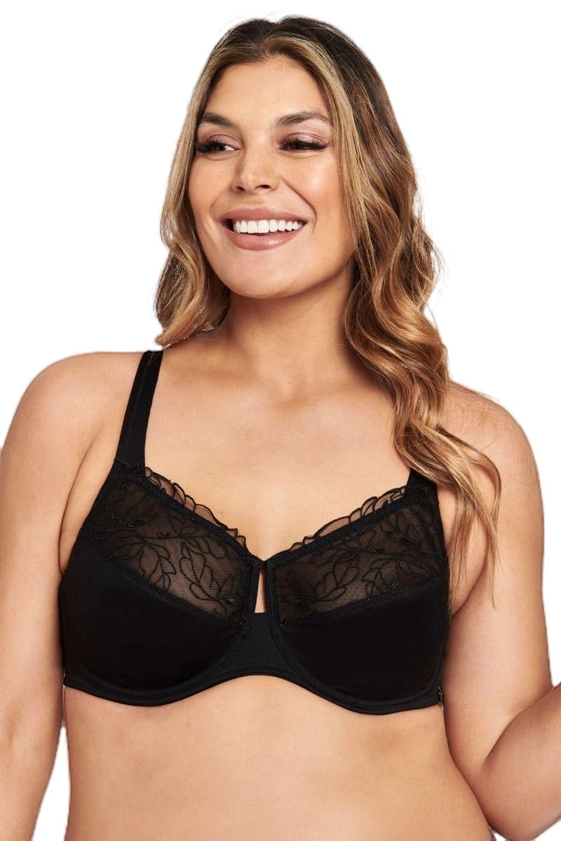 Berlei Luminous Embroidered Minimiser Bra Black Yxrl