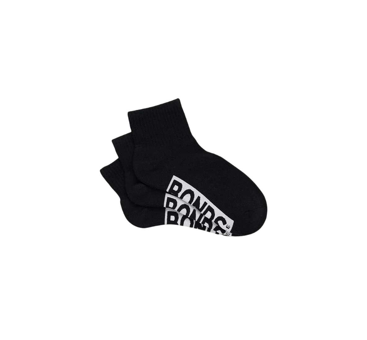 12 X Bonds Womens Cushioned Logo Quarter Crew Socks Black