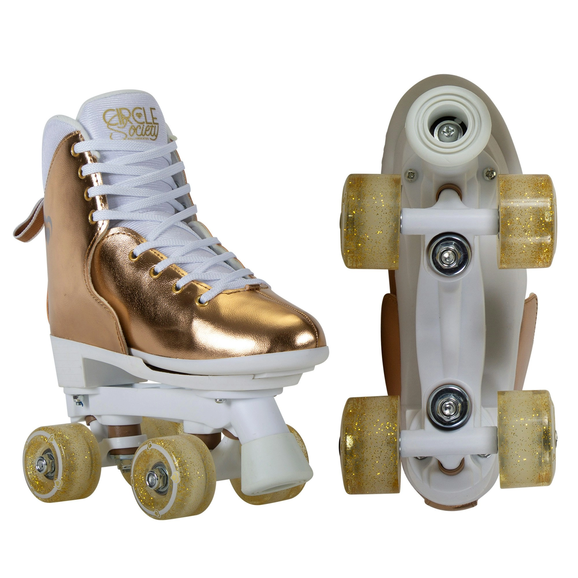 Circle Society Adjustable Quad Kids Roller Skates - Metallic Rose Gold