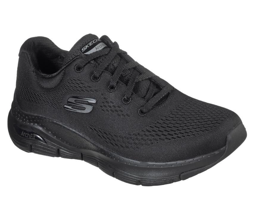 Womens Skechers Arch Fit - Big Appeal Black/Black Lace Up Sport Shoes