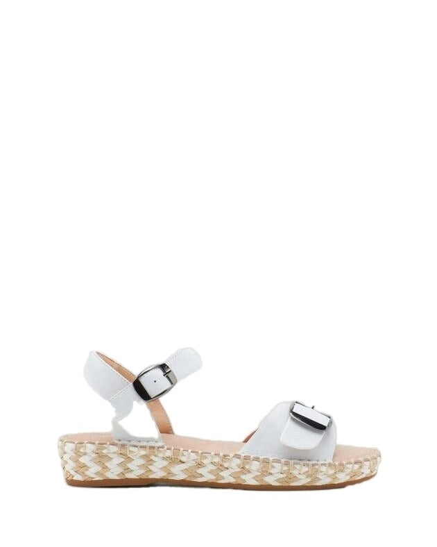 Womens Hush Puppies Basha White Leather Sandals Shoes