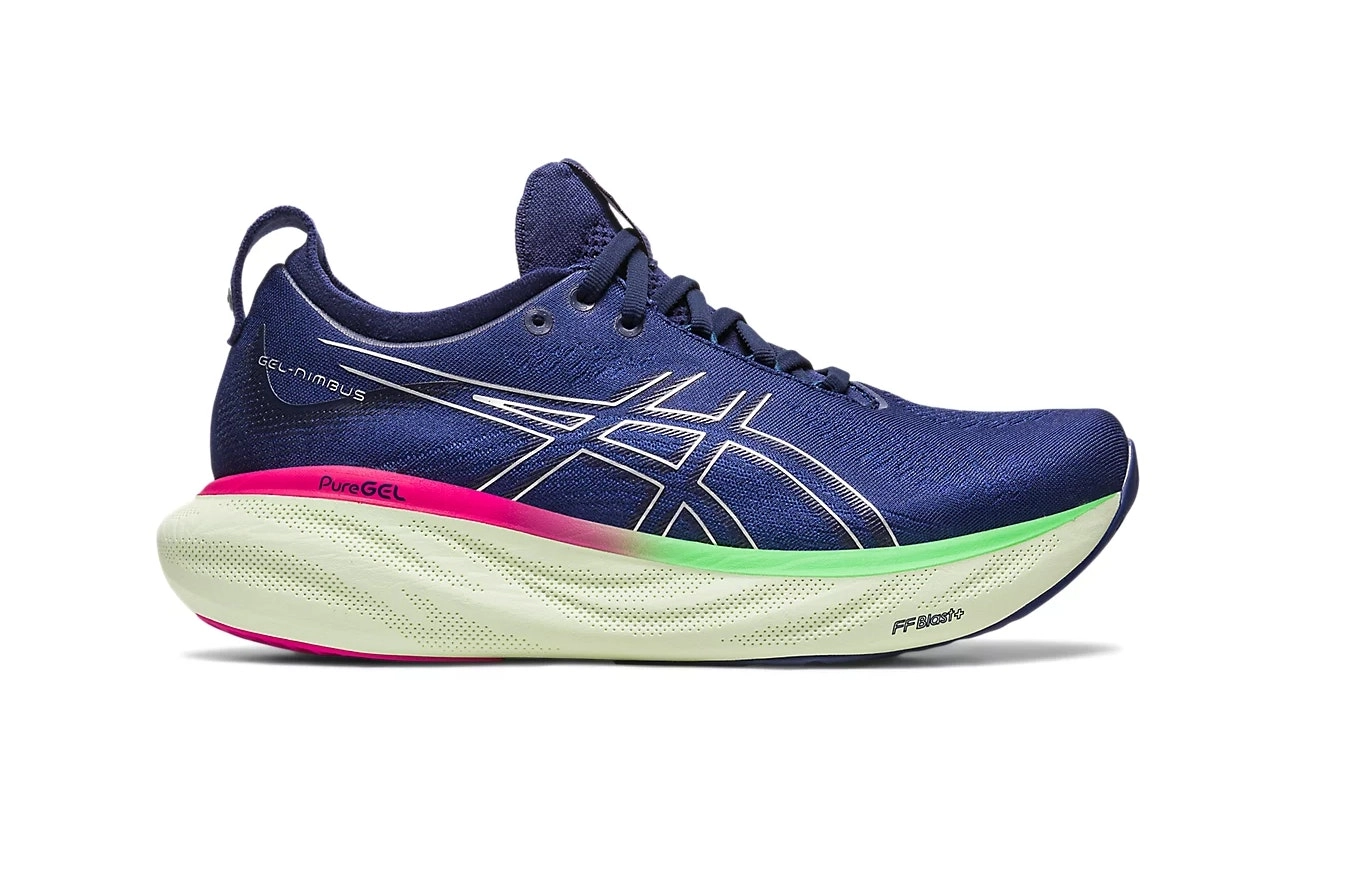 Womens Asics Gel-Nimbus 25 Indigo Blue/ Pure Silver Athletic Running Shoes