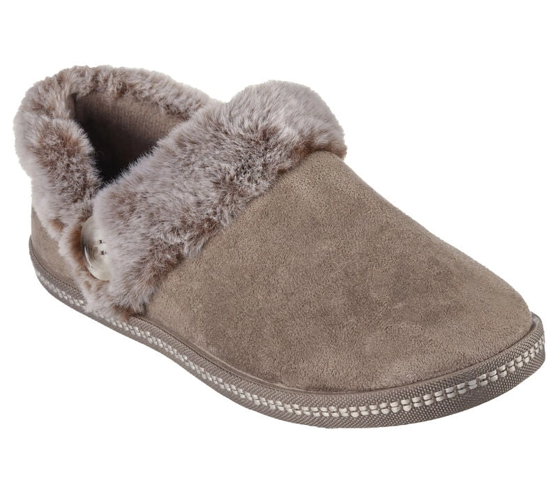 Womens Skechers Cozy Campfire - French Toast Dark Taupe Comfy Slippers