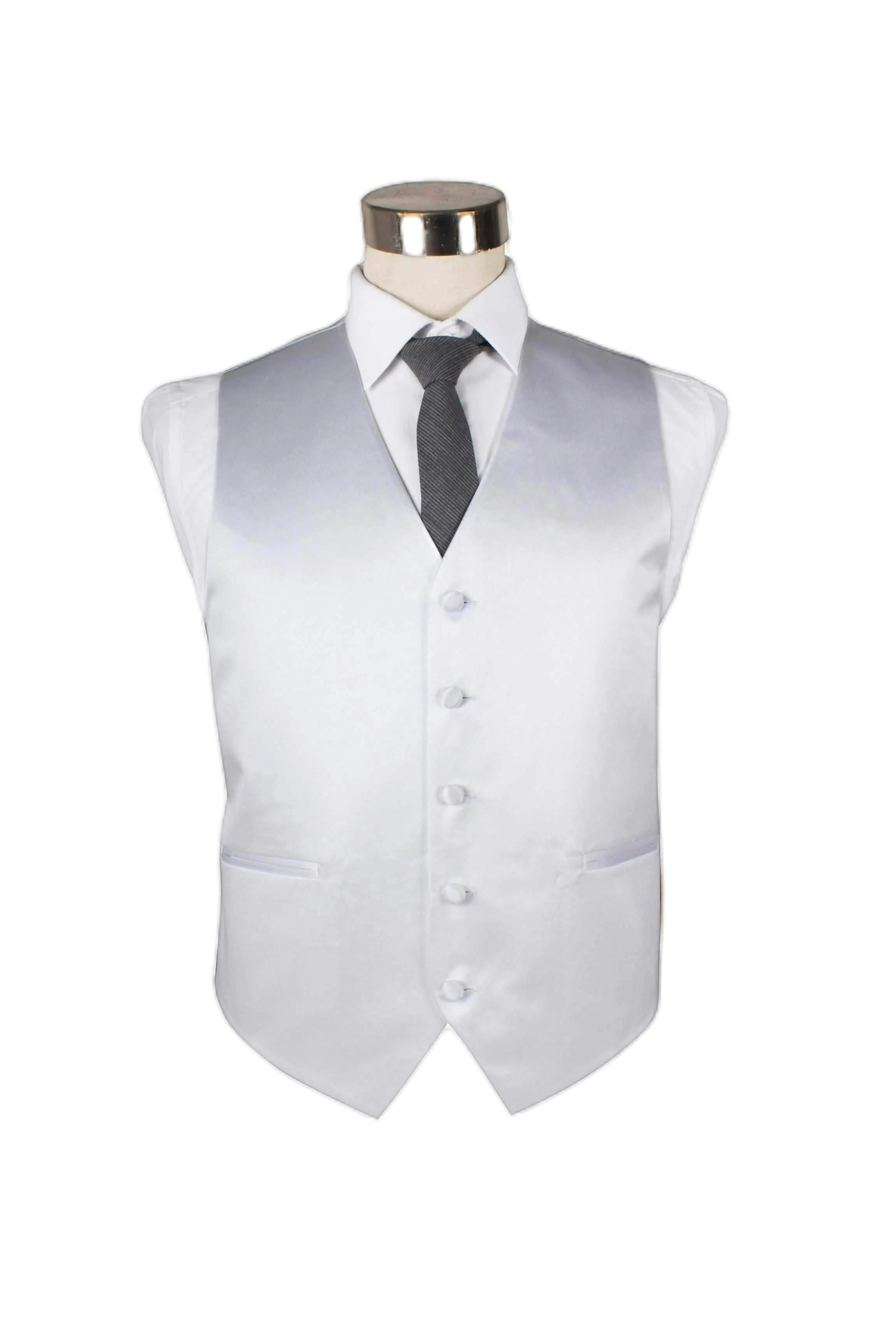 Mens White Plain Vest Waistcoat