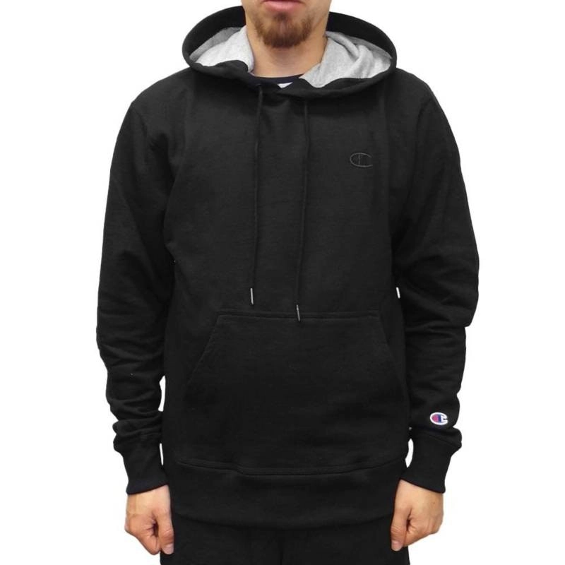 Mens Champion Black Powerblend Fleece Hoodie