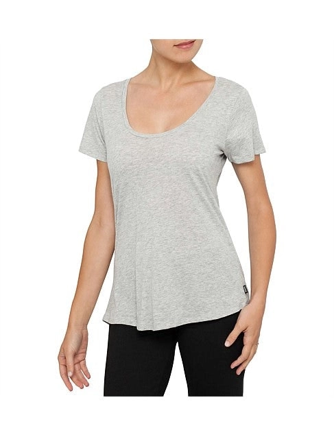 5 x Bonds Womens Scoop Neck Tee T-Shirt Top Cotton Grey