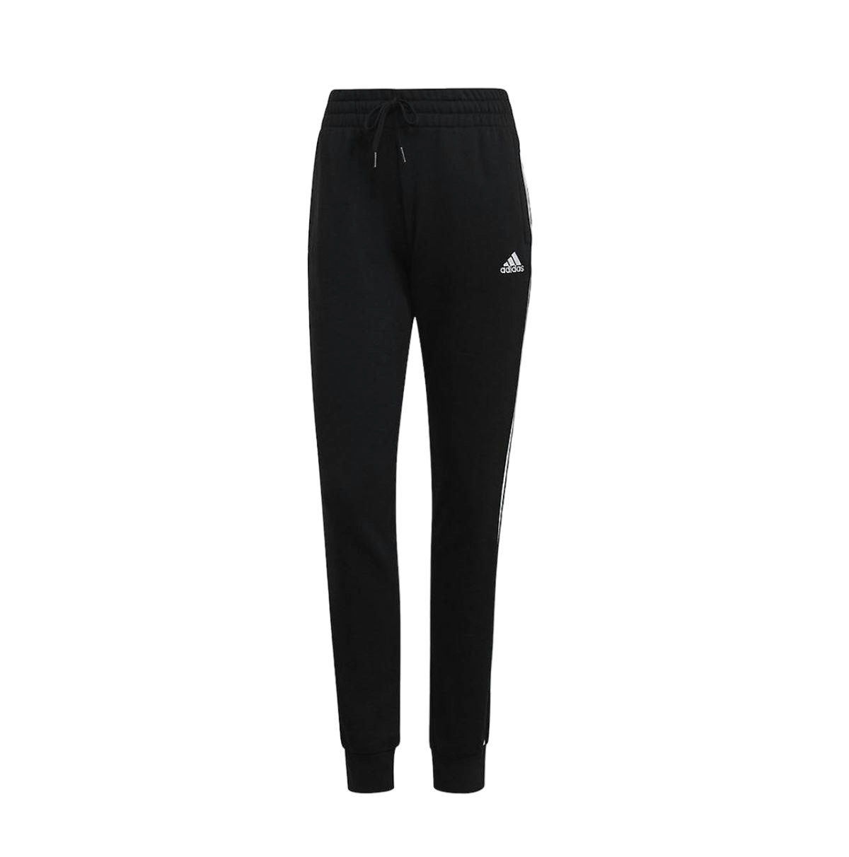 2 x Womens Adidas Essentials French Terry Logo 3-Stripes Black/ White Pants