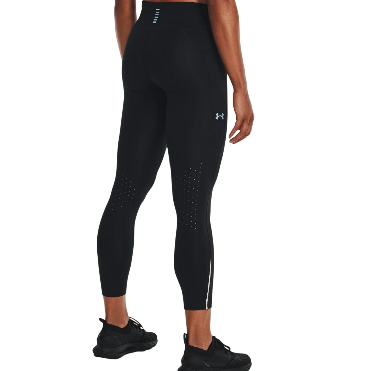 Womens Under Armour Fly Fast 3.0 Launch Ankle Tights Black Reflective Leggings