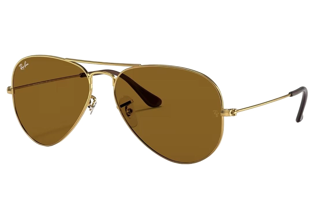 Mens Ray Ban Sunglasses Rb3025 Aviator Classic Polished Gold/Brown Sunnies - M