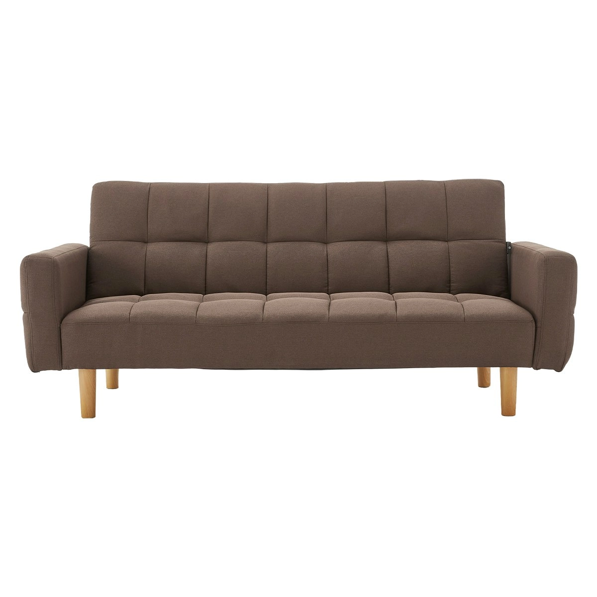 Sarantino 3-Seater Fabric Sofa Bed Futon - Brown