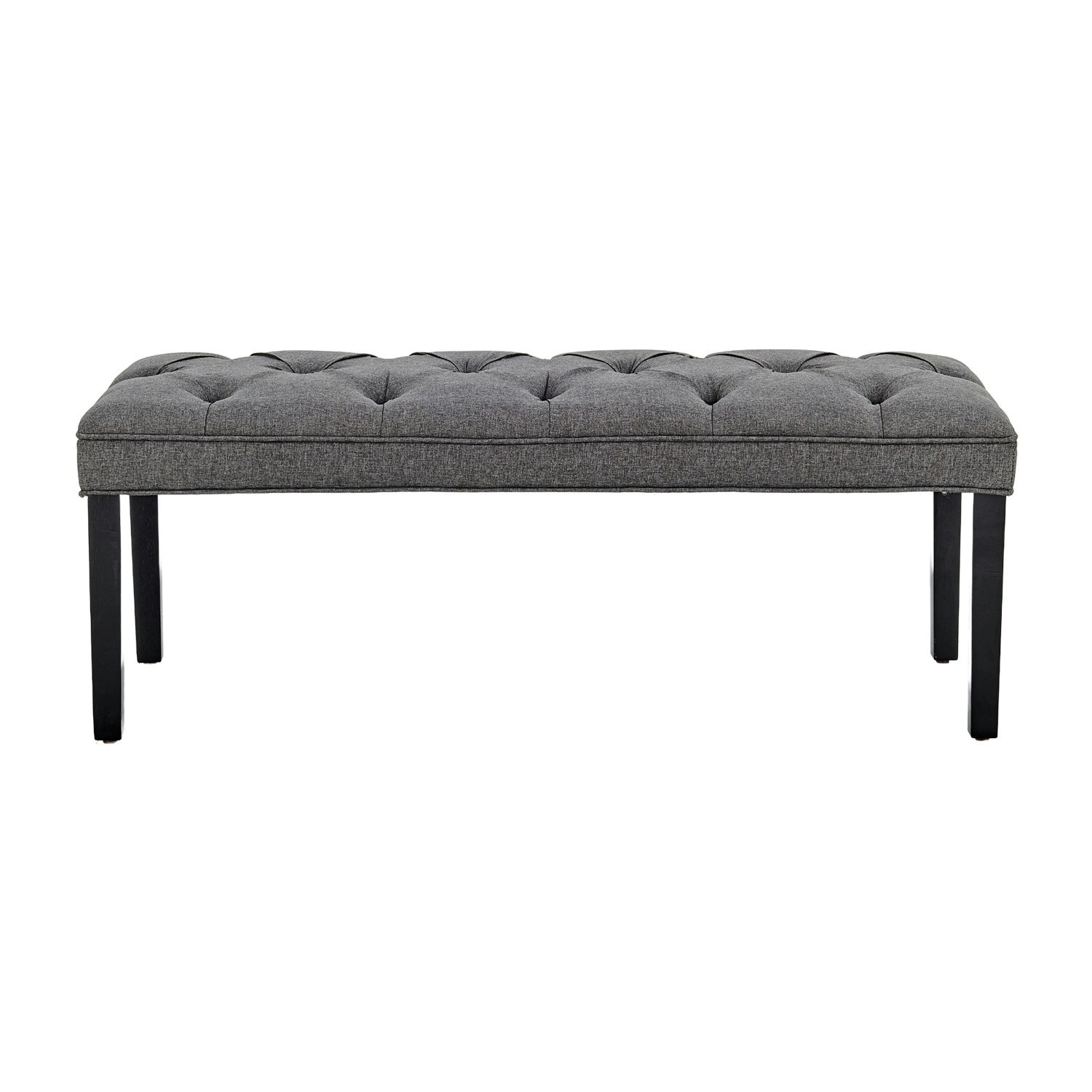 Cate Button-Tufted Upholstered Bench by Sarantino - Dark Grey