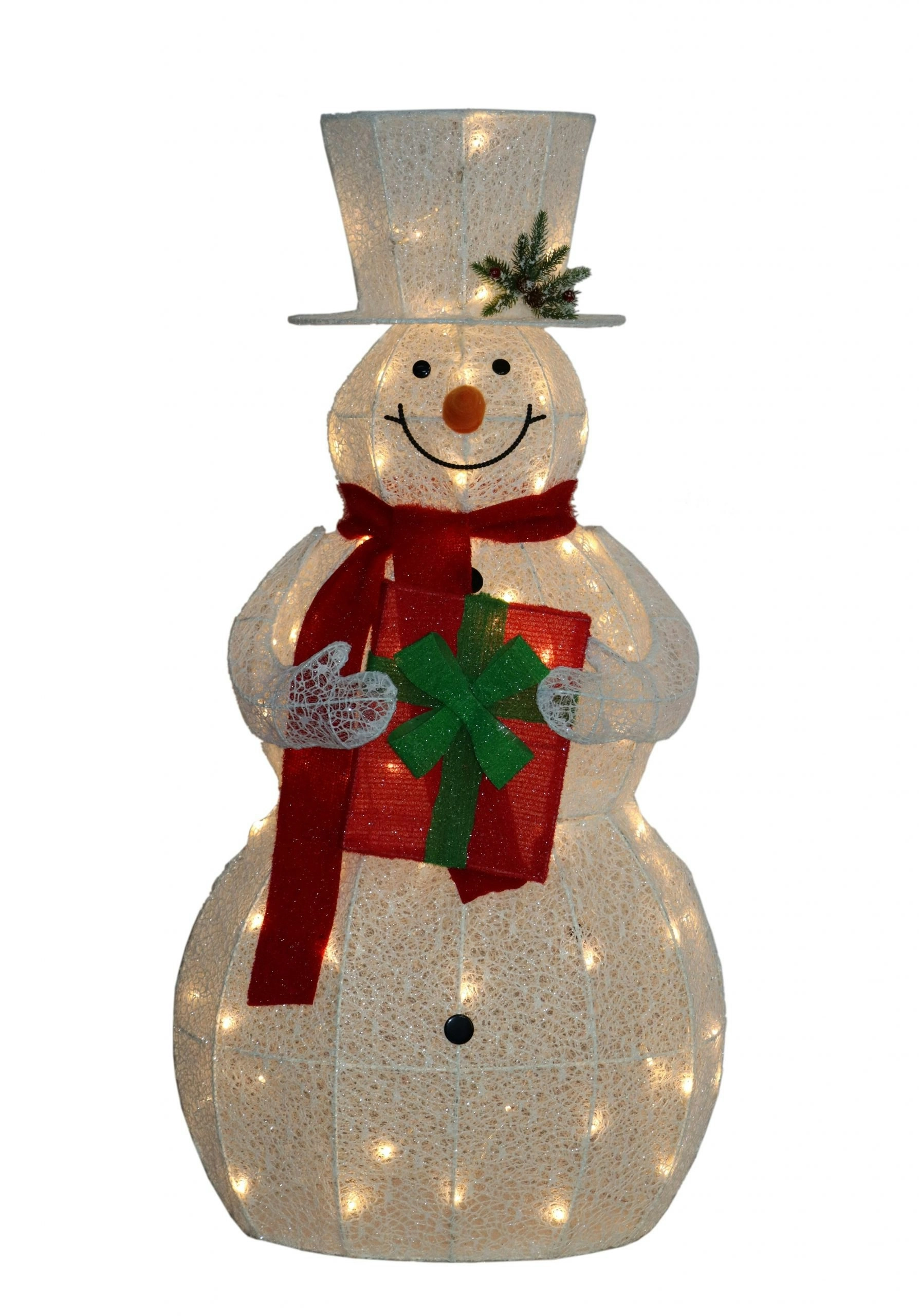 120cm White Outdoor Christmas Snowman with Lights