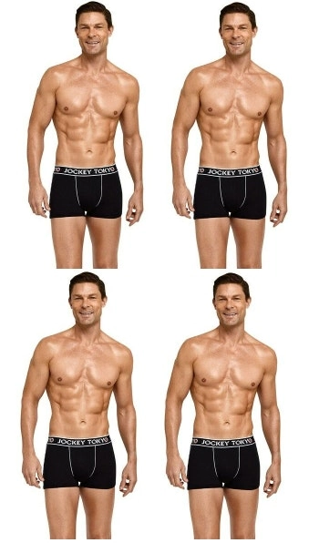 4 x Mens Jockey Tokyo Cotton Trunks Black Comfort Underwear