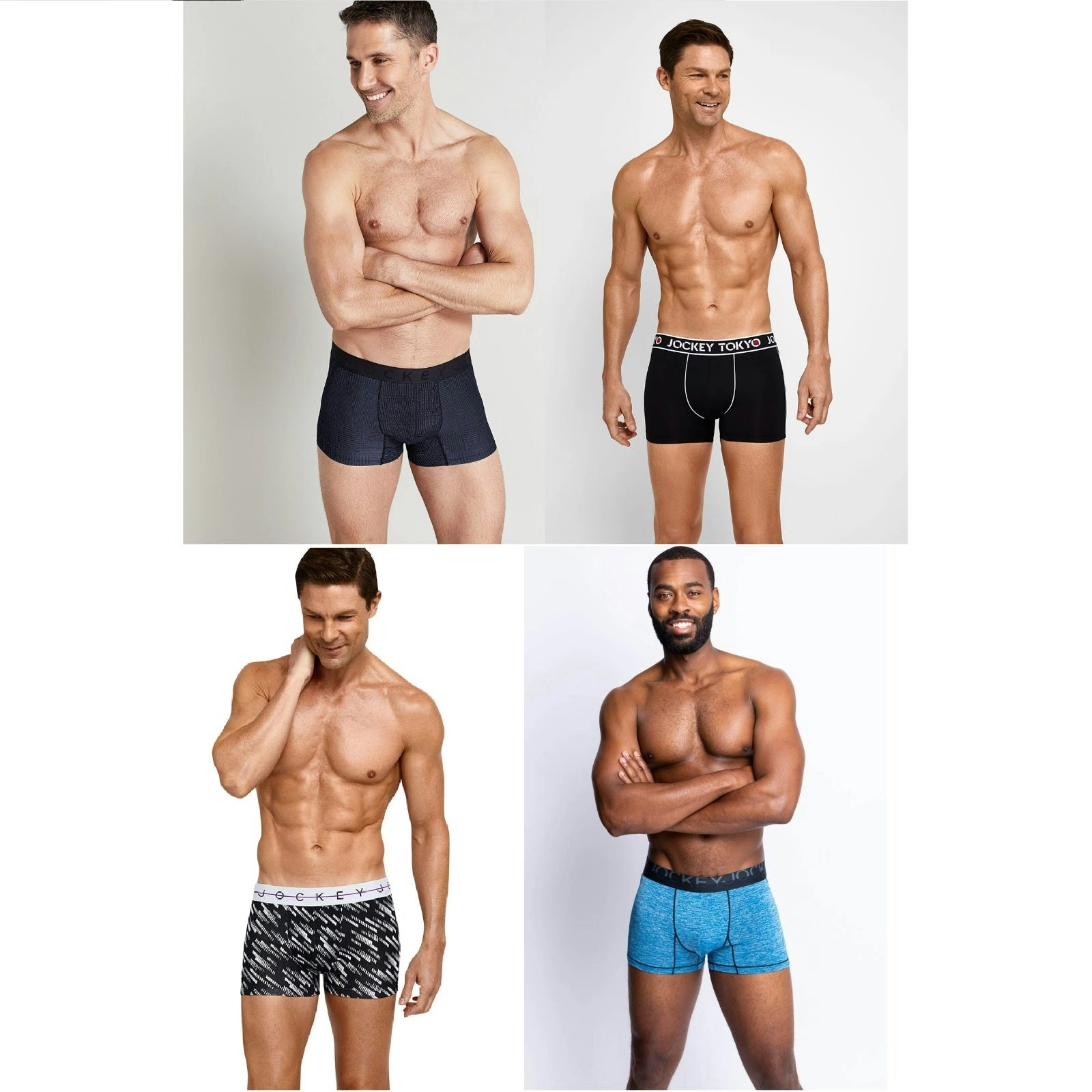 5 x Jockey Trunks - Mens Trunks International Black Blue Miami Nyc Tokyo 24/7