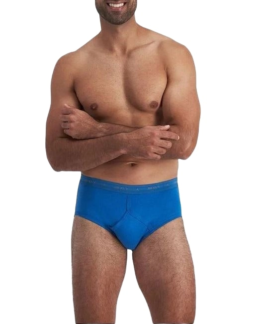 12 X Jockey Mens Hipster Y-Front Brief Underwear - Blue