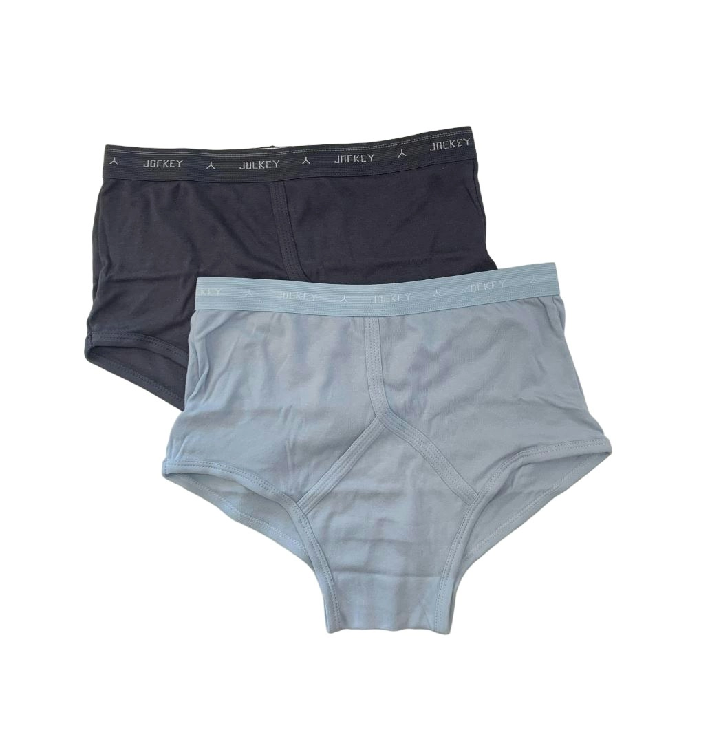 8 x Jockey Mens Y Front Briefs Underwear Undies Light Blue And Charcoal