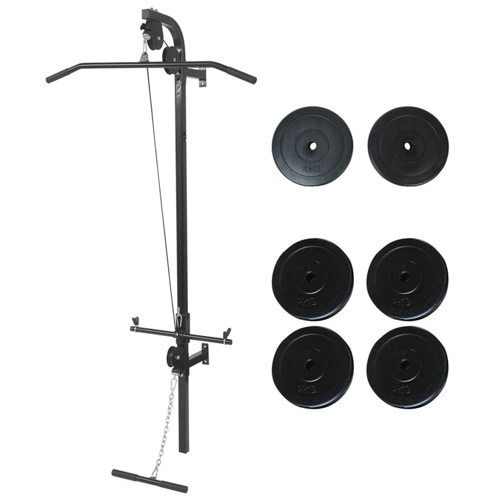 Wall-mounted Power Tower with Weight Plates 40 kg 275359