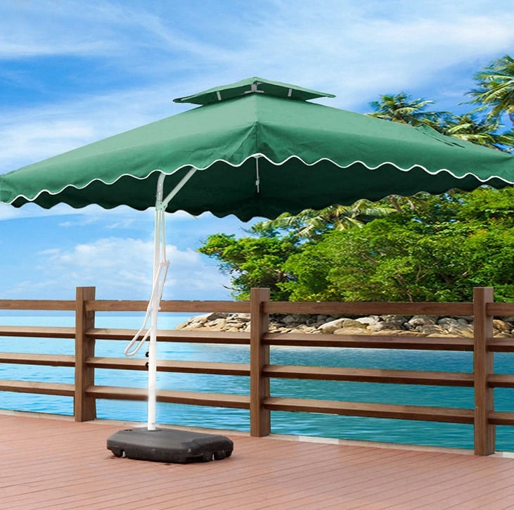 Varossa 3.5m Large Square Cantilever Outdoor Umbrella (Green)