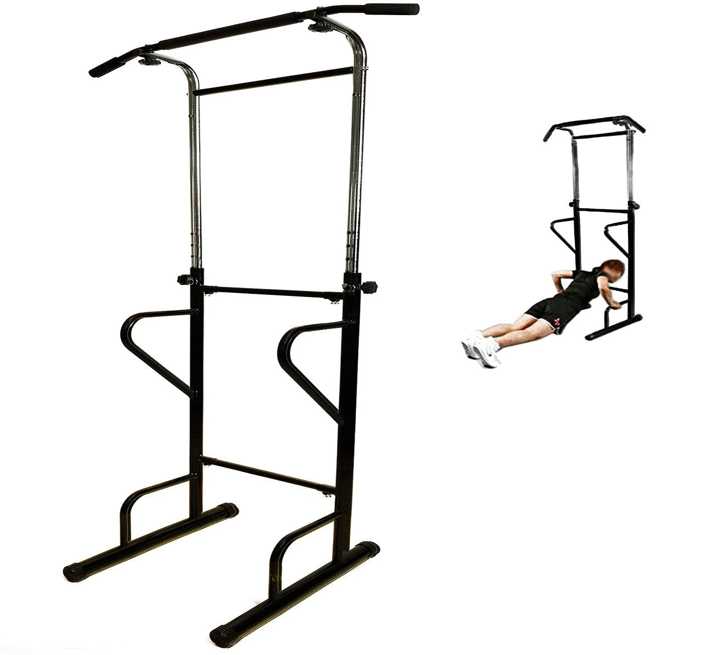 Adjustable Power Tower Dip Bar Pull Up Stand Fitness Station